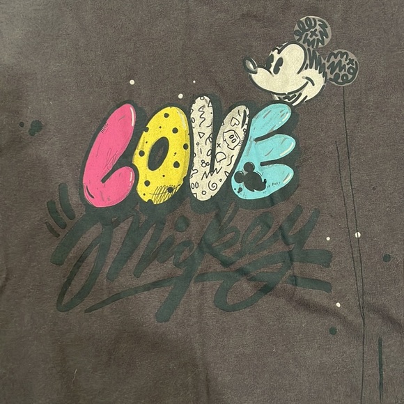 Uniqlo Mickey Mouse Disney Graffiti Bell Sleeve Shirt M - Picture 2 of 5